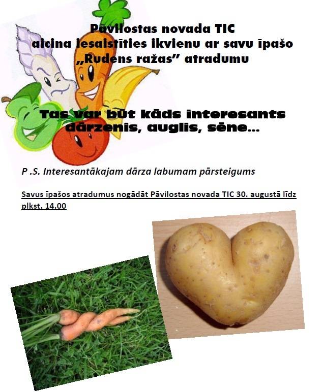 Pāvilostā aicina dalīties ar rudens ražas "atradumu"