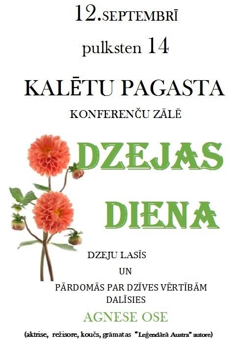 Kalētos un Priekulē aicina uz Dzejas dienu