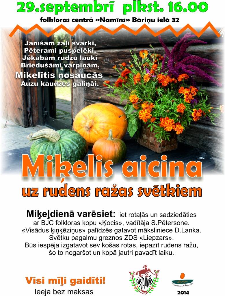 Folkloras kopa "Atštaukas" pirmdien aicina uz Miķeļdienas svinībām
