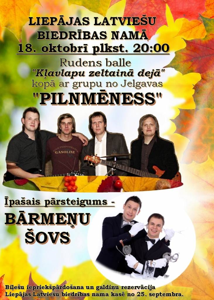 Liepājas Latviešu biedrības namā būs rudens balle