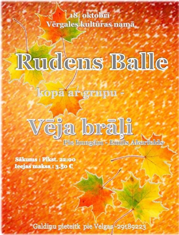 Vērgalē aicina uz Rudens balli