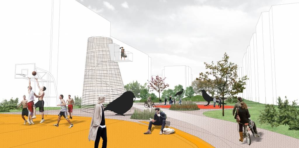 Ziemeļu priekšpilsētas iekškvartāla renovācijas metu konkursa uzvar darbs "Putnu ieleja"