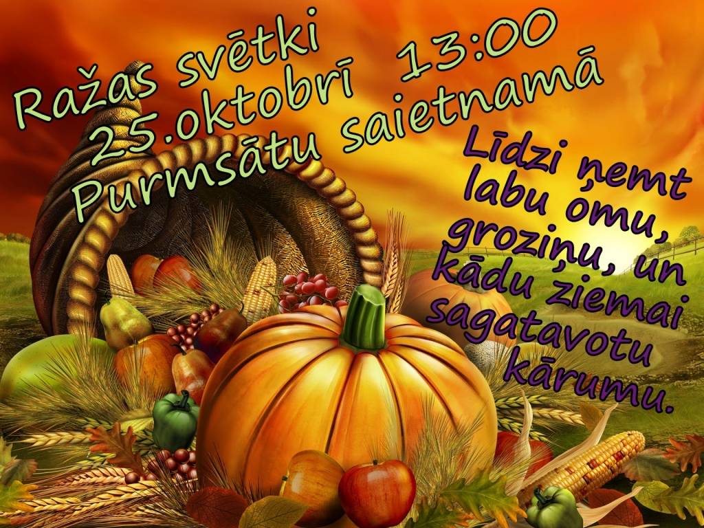 Purmsātos notiks Ražas svētki