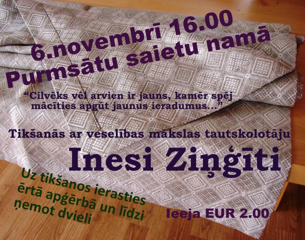 Purmsātos nodarbību sniegs Inese Ziņģīte