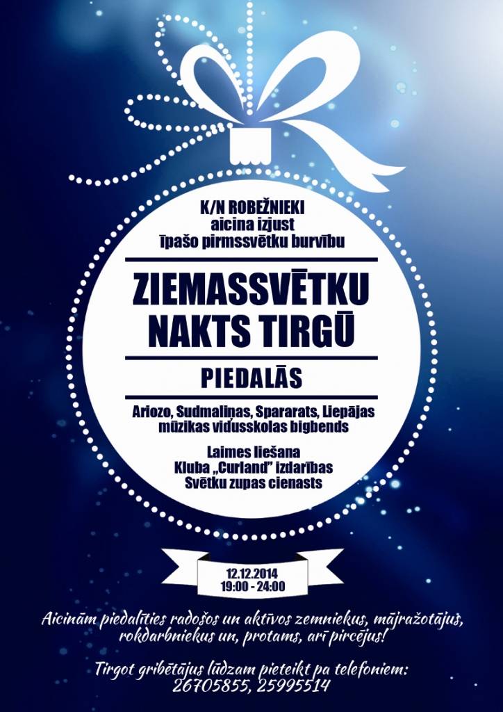 "Robežniekos" aicina uz Ziemassvētku nakts tirgu
