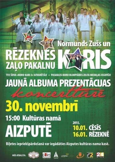 Normunda Zuša un Rēzeknes zaļo pakalnu kora pirmā albuma “Kalniem pāri” koncerttūre