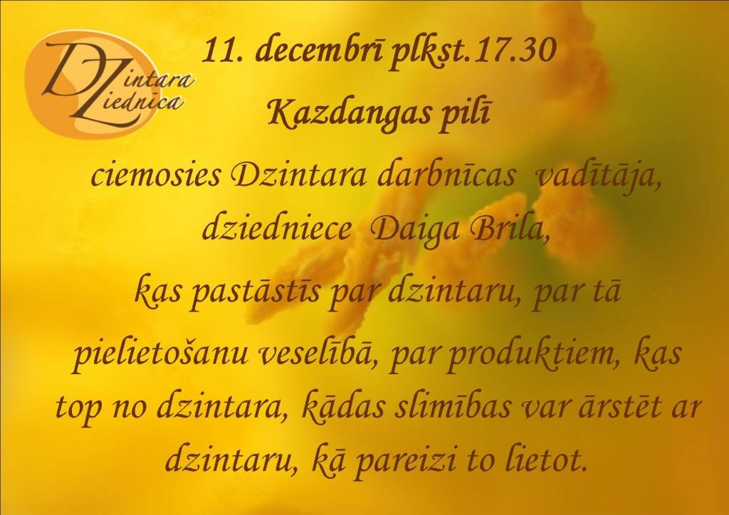 Kazdangā stāstīs par dzintaru