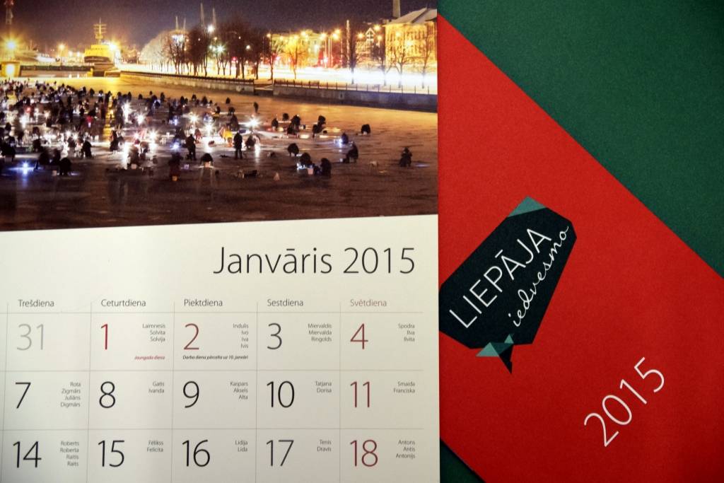 Liepājas reģiona tūrisma informācijas birojs izdevis kalendāru 2015.gadam