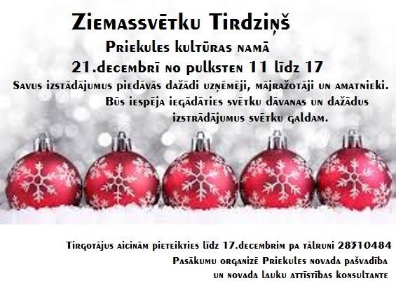 Priekules novadā Ziemassvētkus sagaidīs ar koncertiem, tirgošanos, pasākumiem bērniem un senioriem
