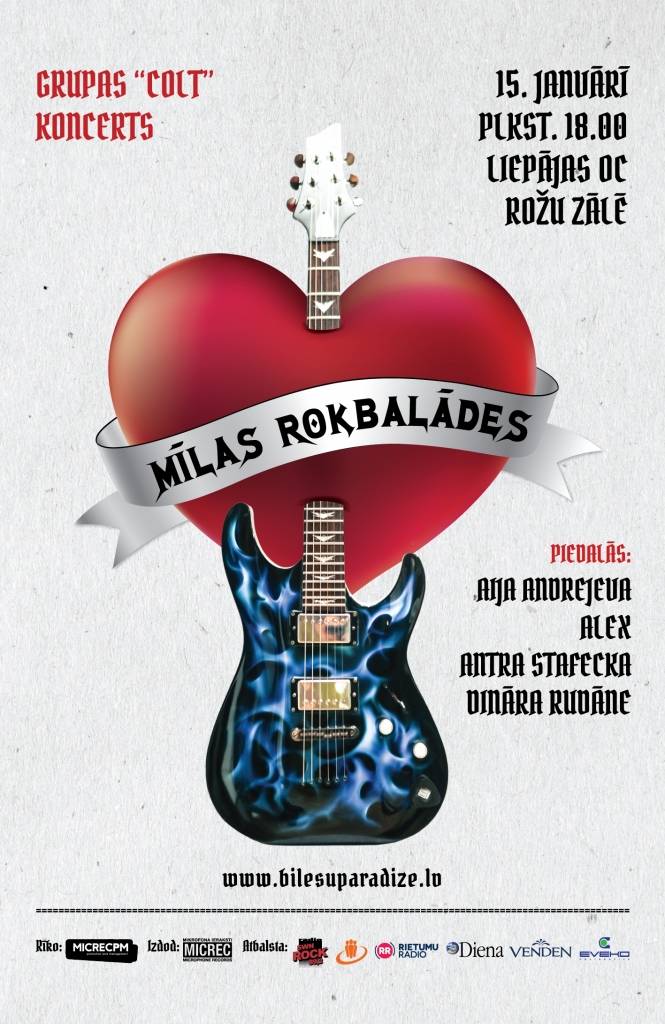 Liepājā notiks latviešu roka klasikas koncerts "Mīlas rokbalādes"