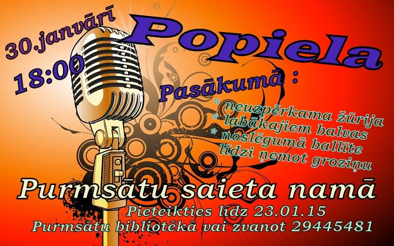 Purmsātos aicina uz "Popielu"