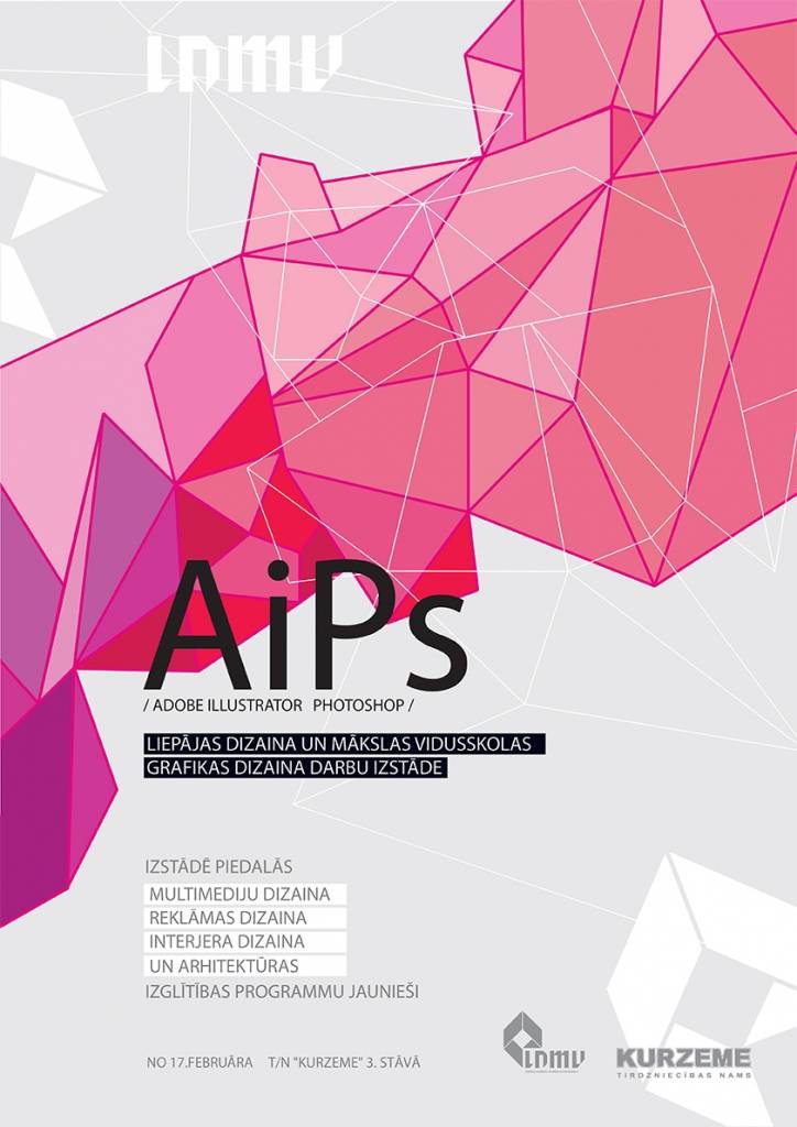 Būs skatāma Liepājas Dizaina un mākslas vidusskolas jauniešu grafikas dizaina darbu izstāde "AiPs"