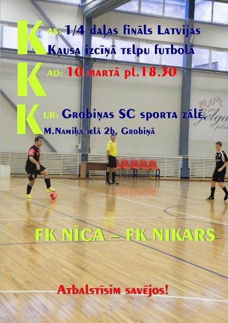 Aicina atbalstīt Nīcas futbolistus spēlē pret "Nikaru"