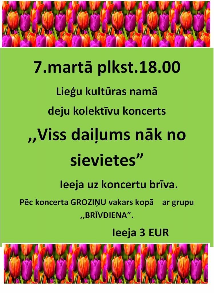 Lieģos būs deju kolektīvu koncerts