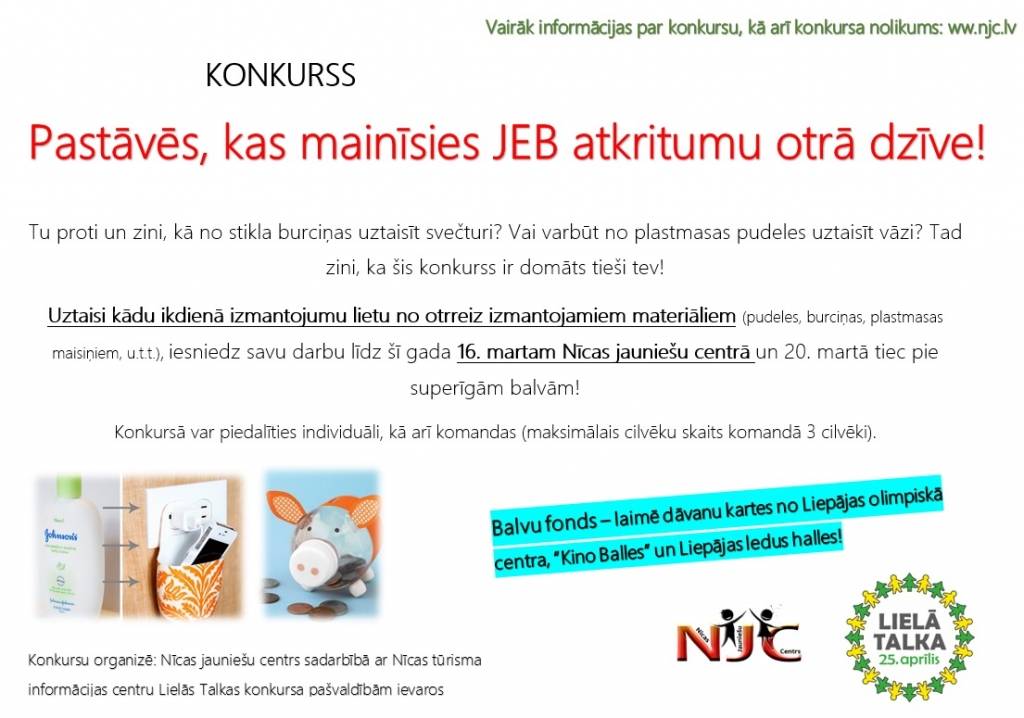 Nīcas novada jaunieši piedalās konkursā "Pastāvēs, kas pārvērtīsies"