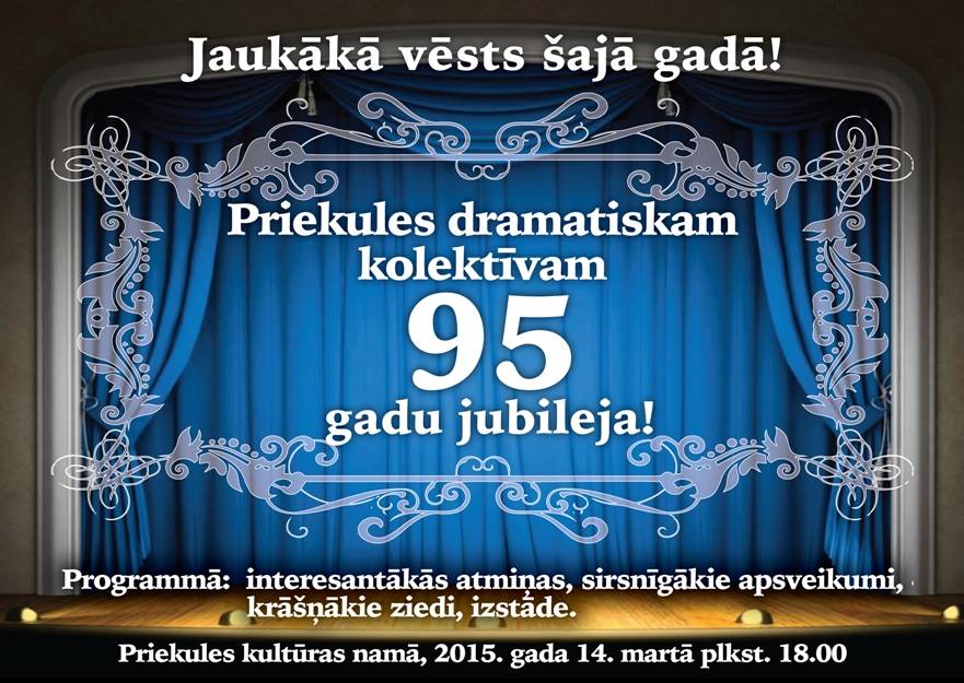Svinēs Priekules dramatiskā kolektīva 95 gadu jubileju