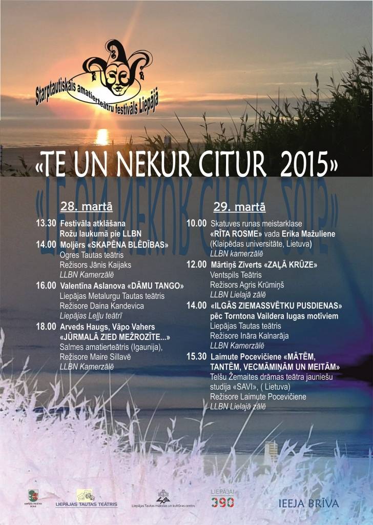 Liepājā ar sešām izrādēm viesosies amatierteātri no Baltijas valstīm