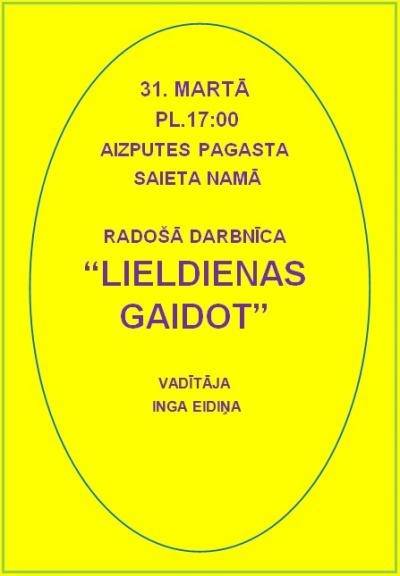 Radošā darbnīca "Lieldienas gaidot"