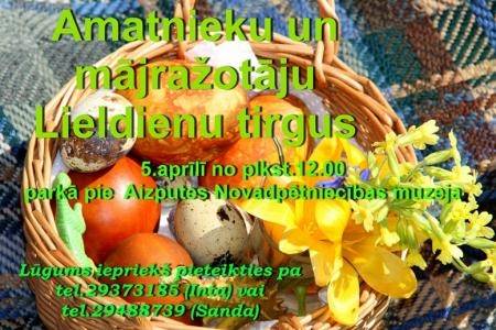 Amatnieku un mājražotāju Lieldienu tirgu Aizputē