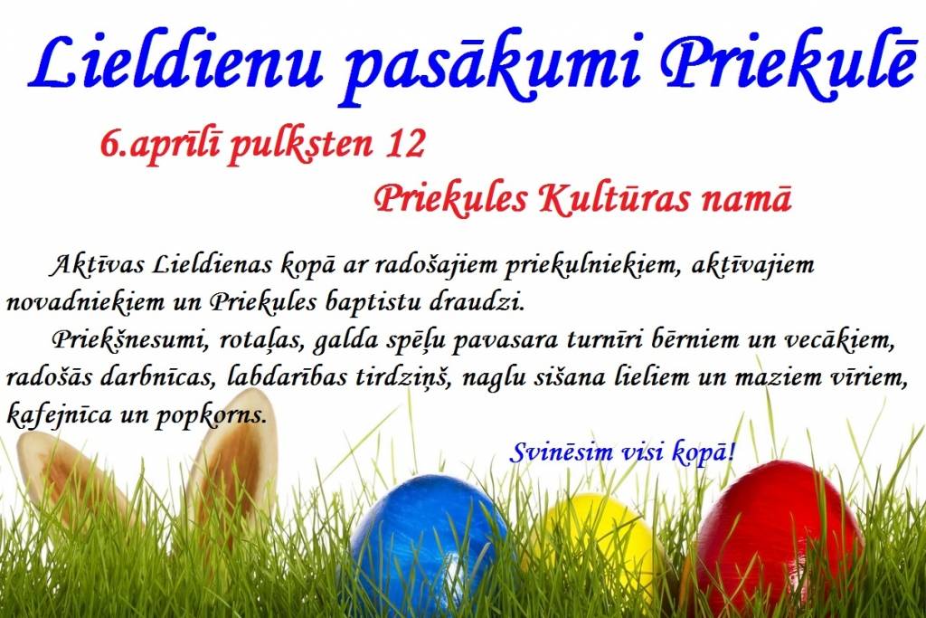 Lieldienu pasākumi Priekules novadā