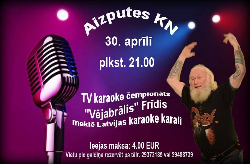 "Vējabrālis" Frīdis meklēs labākos karaoke dziedātājus arī Kurzemē