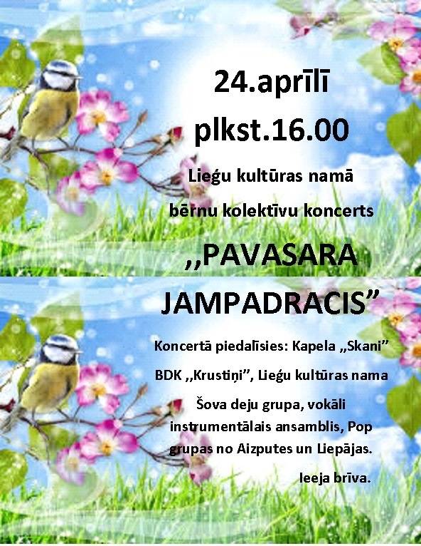 Bērnu kolektīvu koncerts "Pavasara jampadracis"