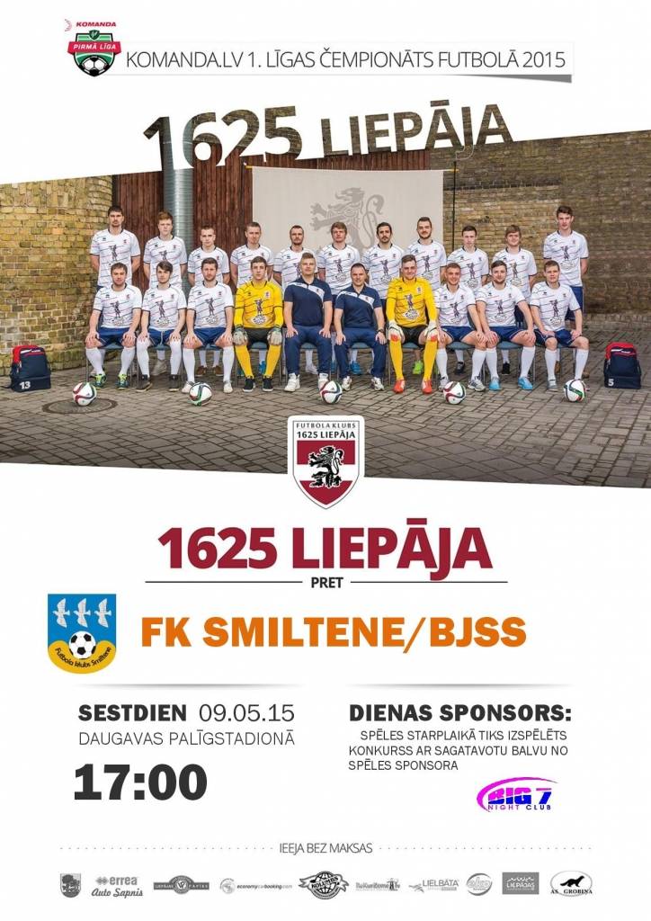 "1625 Liepāja" pret "Smiltene/BJSS"