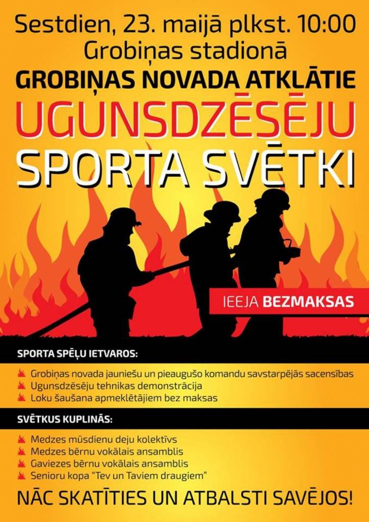 Notiks Grobiņas novada atklātie Ugunsdzēsēju sporta svētki