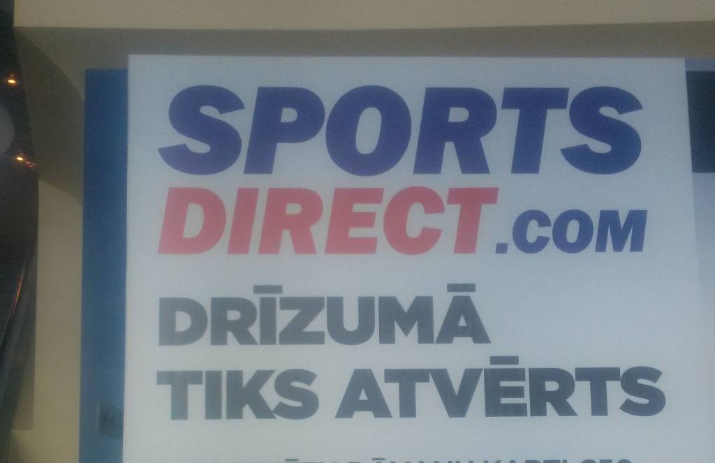 Tirdzniecības centrā Olimpia atklāšanai gatavo SportsDirect.com veikalu