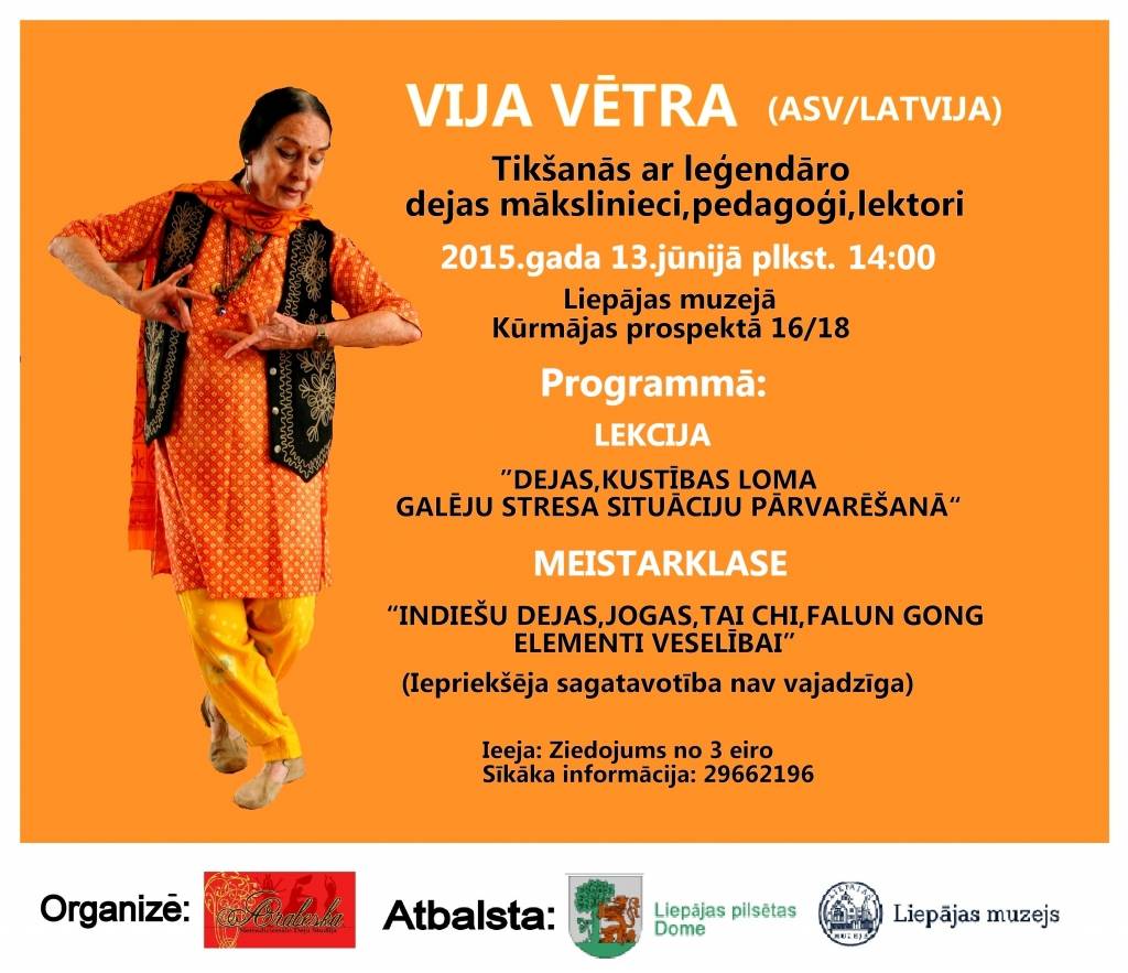 Liepājā notiks Vijas Vētras meistarklase