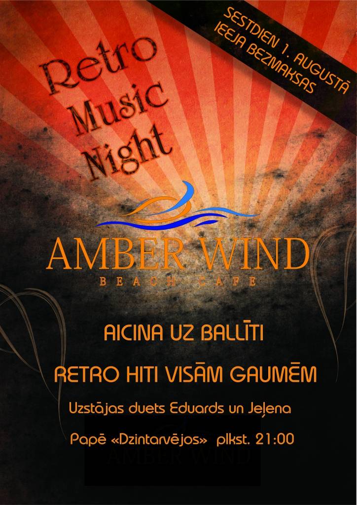 "Amber wind beach cafe" aicina uz ballītēm