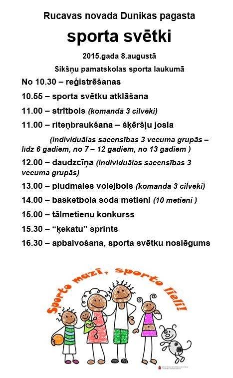 Dunikā aicina uz sportošanu