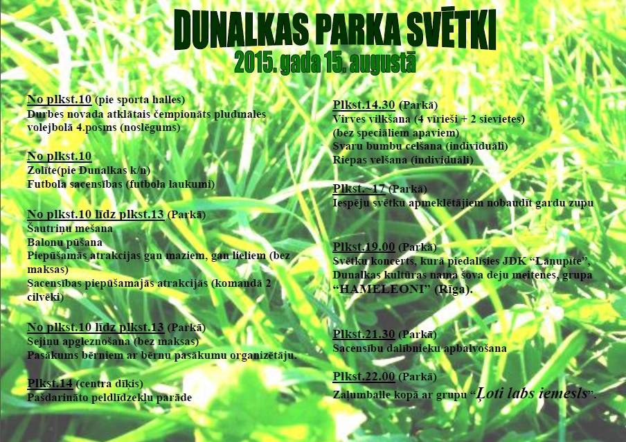 Dunalkā svinēs Parka svētkus