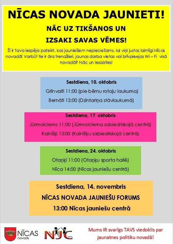Nīcas novada jauniešus aicina uz diskusijām