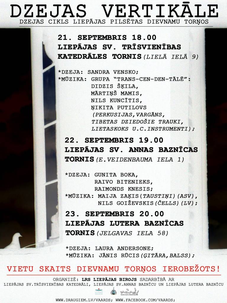 Liepājas dievnamu torņos būs "Dzejas vertikāle"