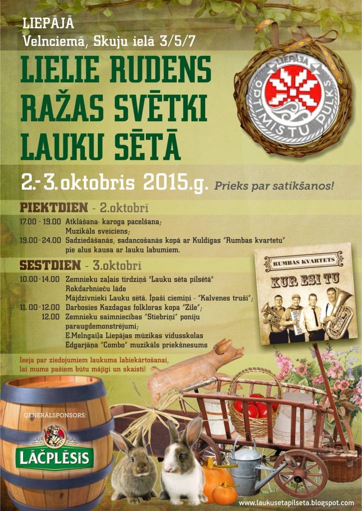 Liepājā notiks Lielie rudens Ražas svētki