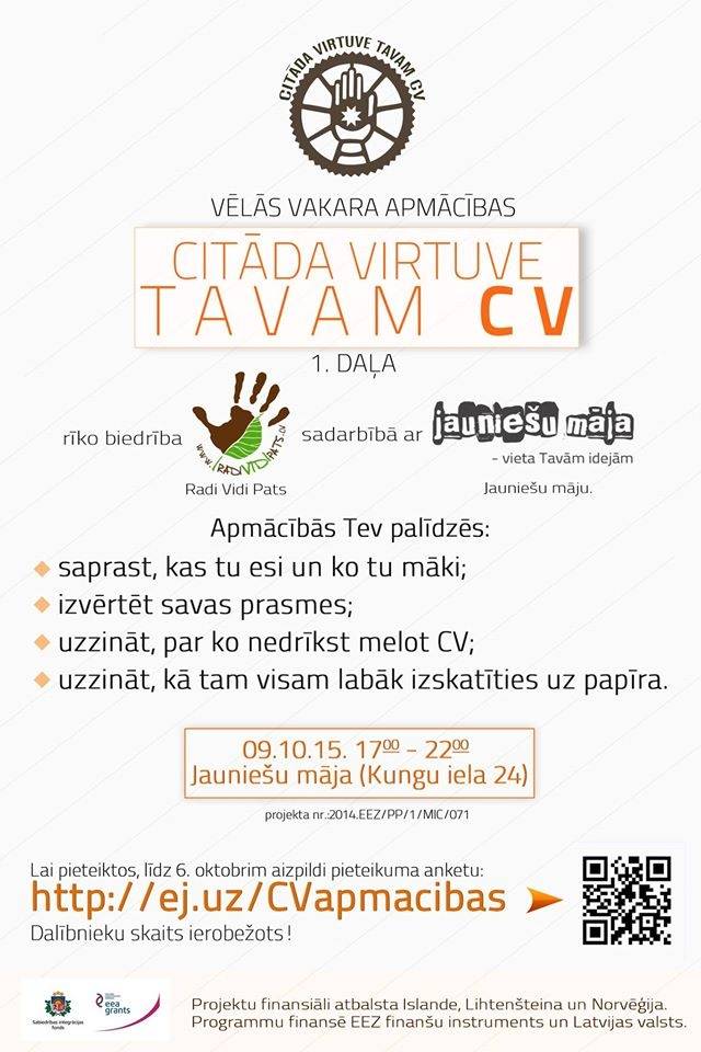 Vakara apmācībās mācīs rakstīt pievilcīgu CV