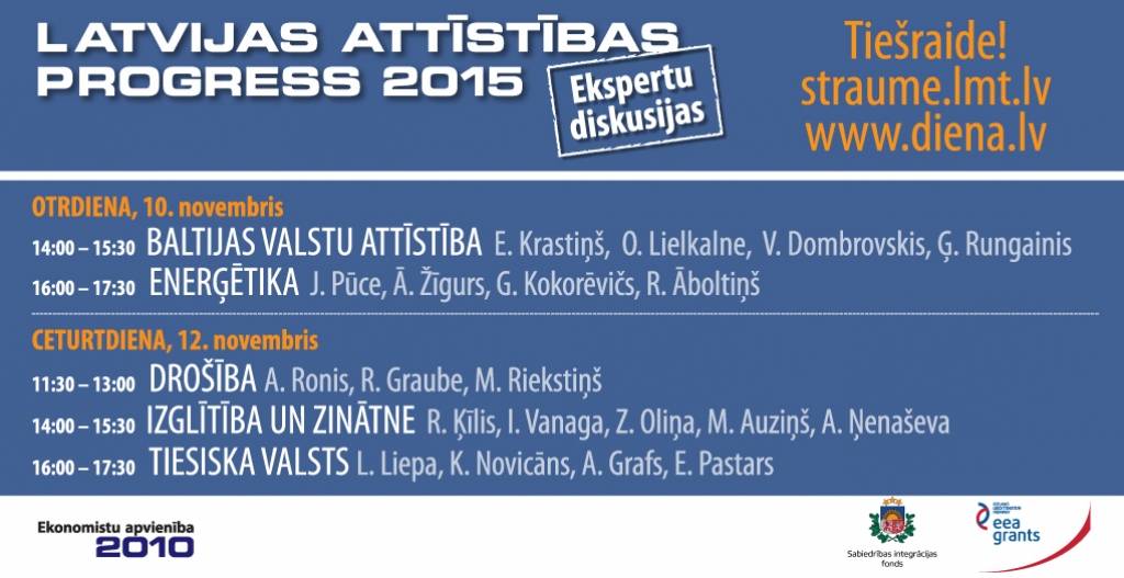 TIEŠRAIDE: Latvijas ekonomiskās attīstības progress 2015
