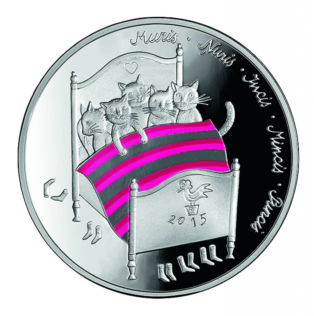 Latvijas Banka izveidojusi kolekcijas monētu Pasaku monēta I. Pieci kaķi 