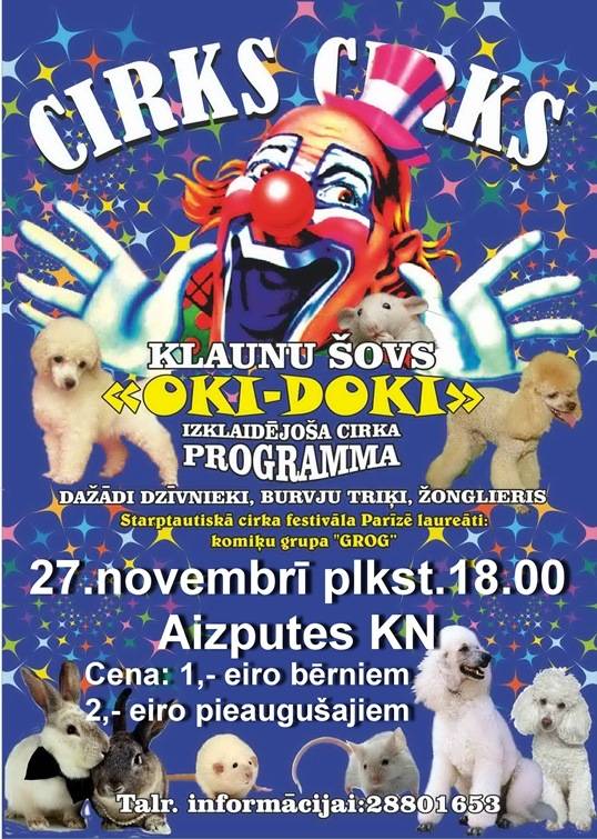 Klaunu šovs "Oki - doki" Aizputē