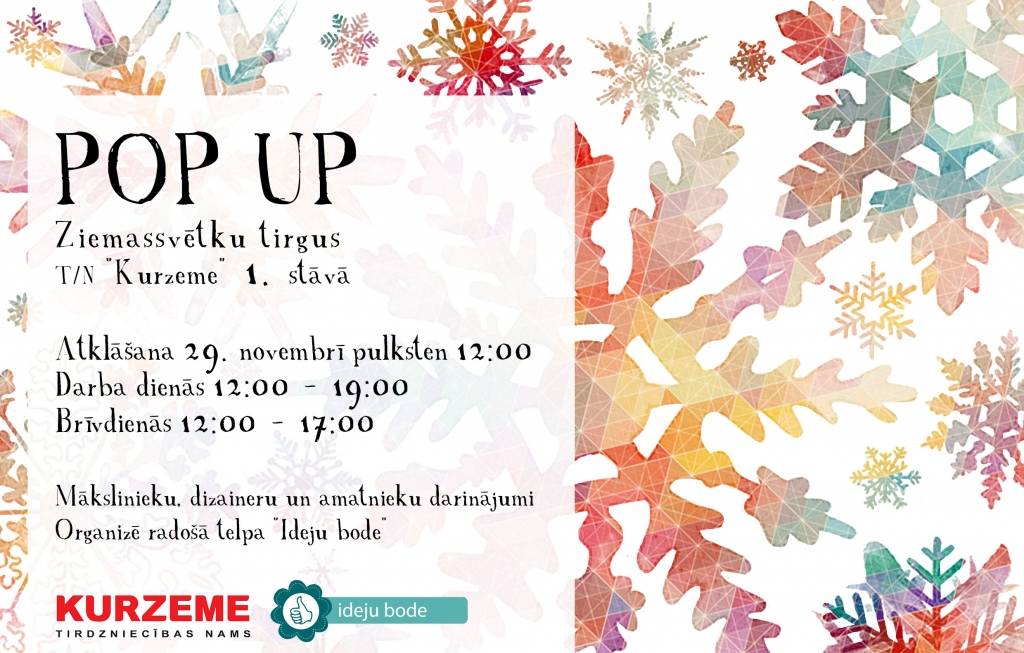 Liepājnieku un kurzemnieku darinājumi pop up Ziemassvētku tirgū