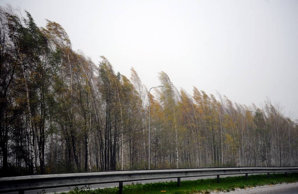 FOTO: Spēcīgajā vējā slimnīcai Ventspilī norauta jumta daļa uzkritusi uz automašīnām