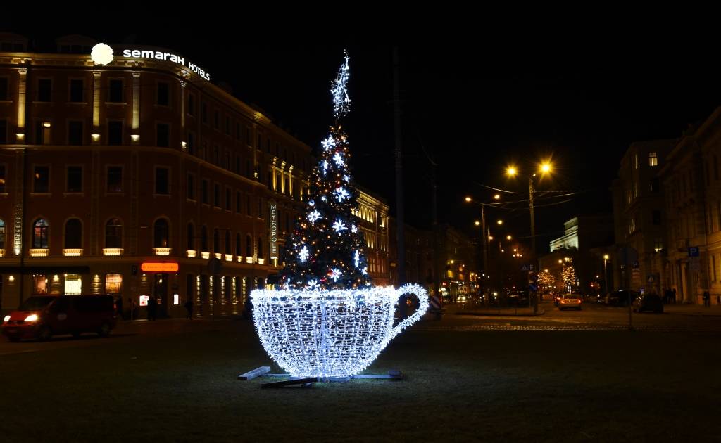 Ziemassvētku egļu ceļš fotogrāfijās