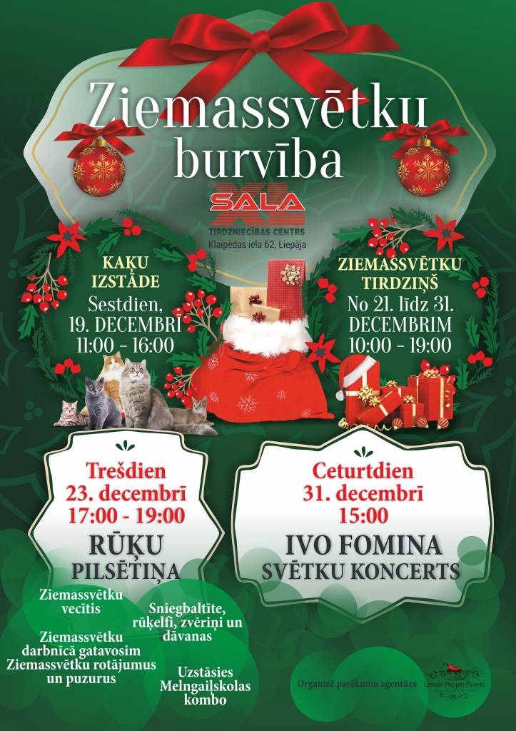 "XL Sala" aicina uz kaķu izstādi un Ziemassvētku tirdziņu