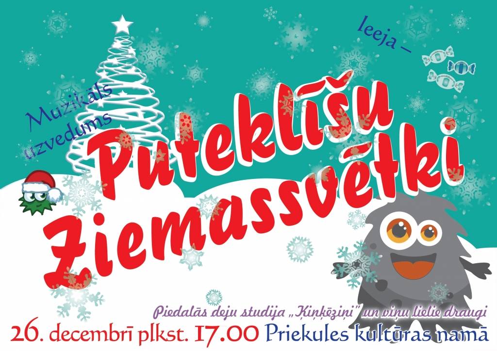 Priekulē būs muzikāls uzvedums "Puteklīšu Ziemassvētki"