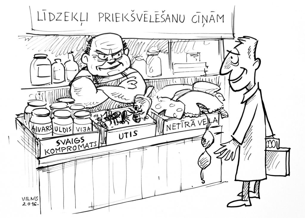 “Kursas Laika" piektdienas karikatūra