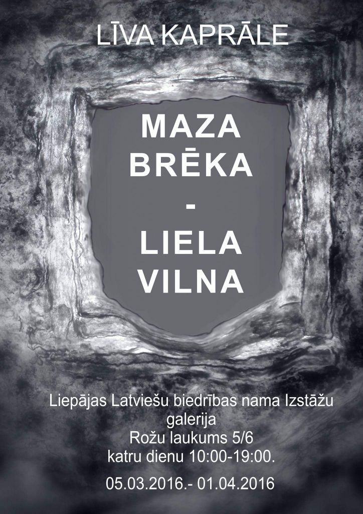 Atklās mākslinieces Līvas Kaprāles darbu izstādi "Maza brēka – liela vilna"