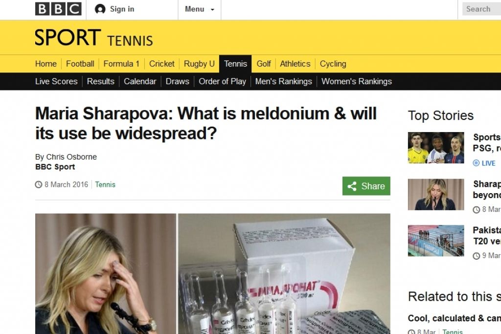 Šarapovas skandāla dēļ pasaules mediji pievērsušies Mildronāta iepazīšanai