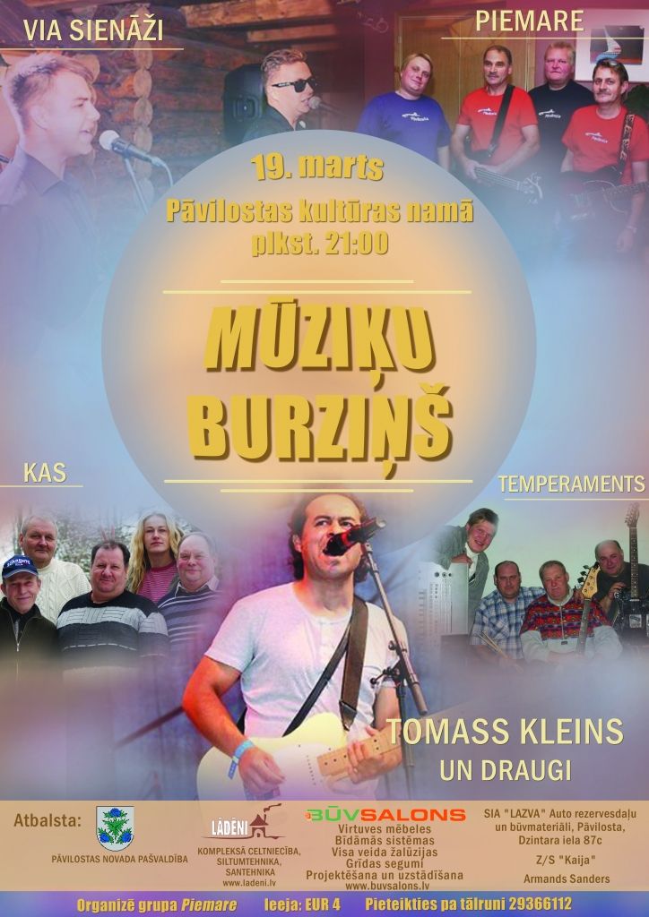 Pāvilostā būs mūziķu burziņš