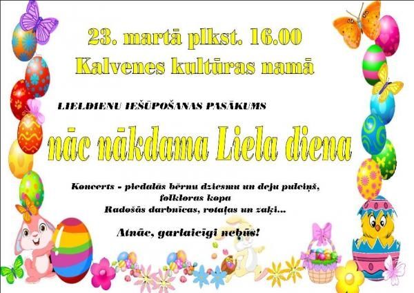 Kalvenē iešūpos Lieldienas